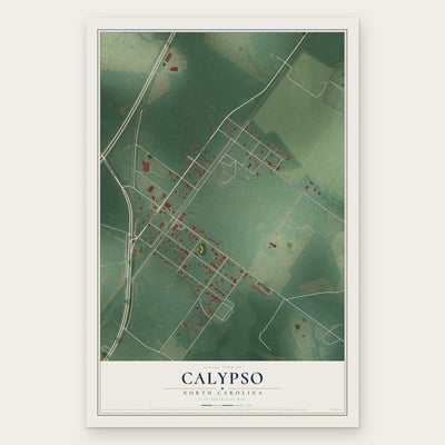 Calypso, North Carolina map print, the full design