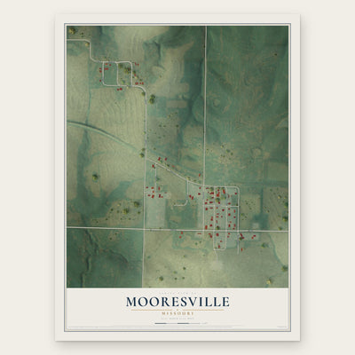 Mooresville, Missouri map print, the full design