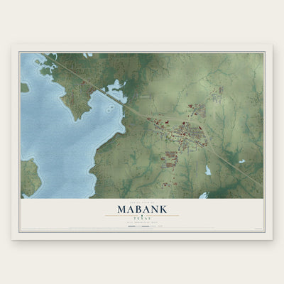 Mabank, Texas map print, the full design