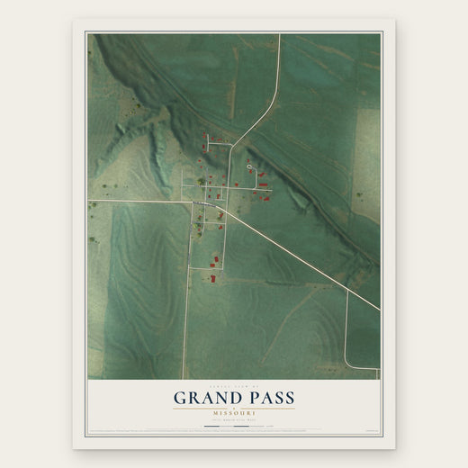 Grand Pass, Missouri map print, the full design