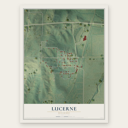 Lucerne, Missouri map print, the full design
