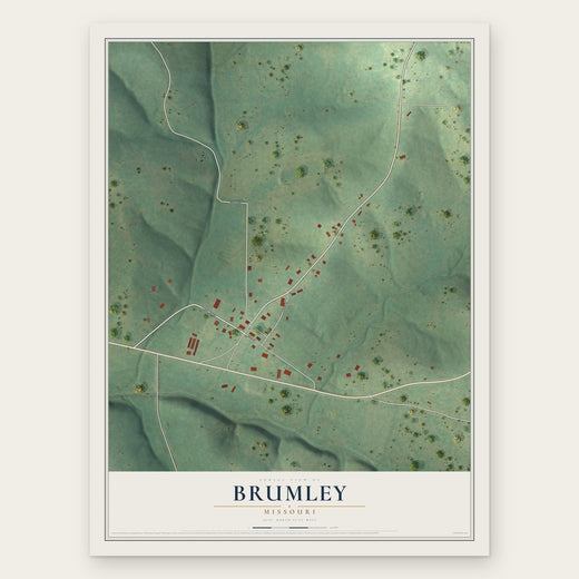 Brumley, Missouri map print, the full design