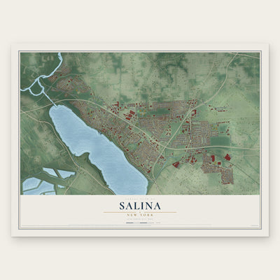 Salina, New York map print, the full design