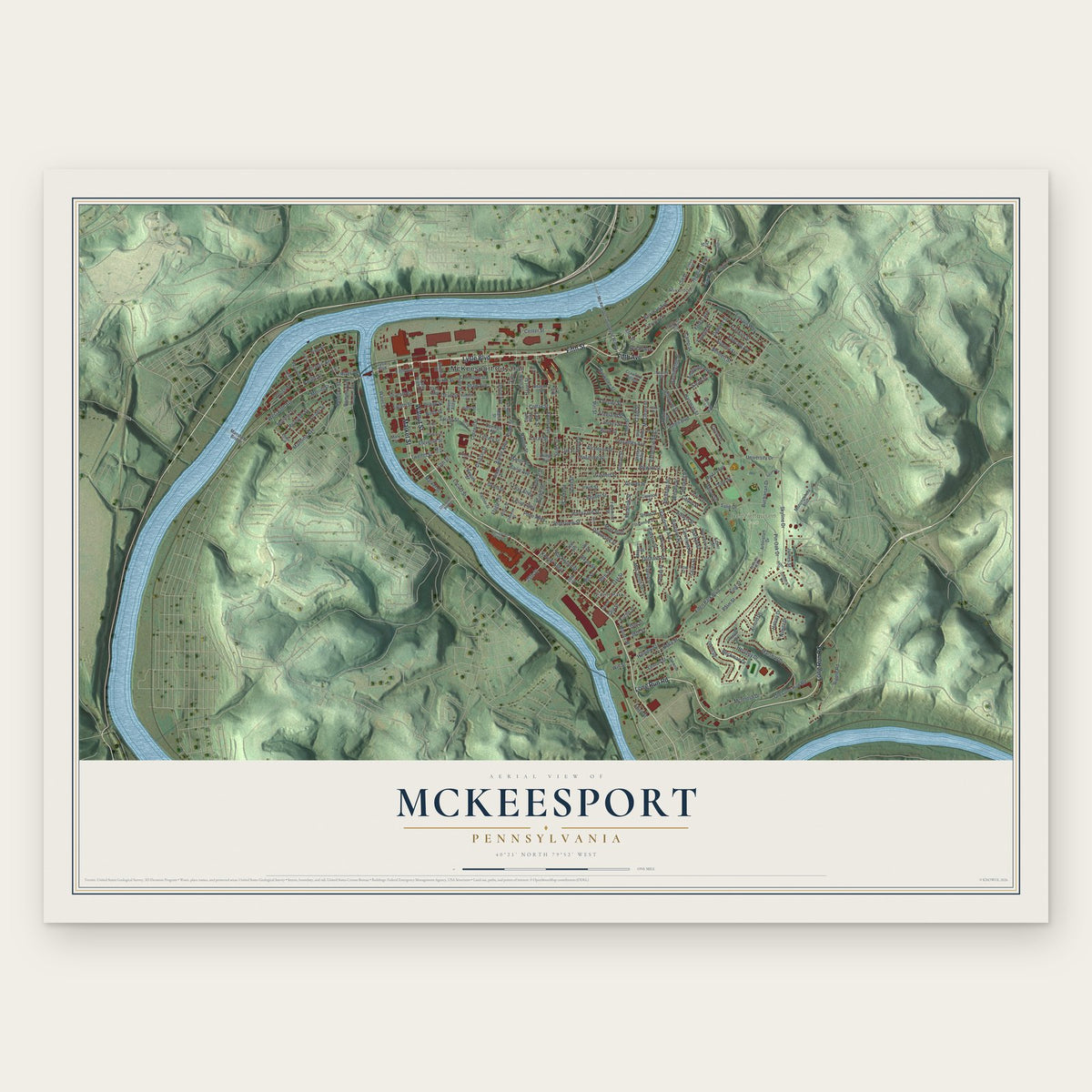 McKeesport, Pennsylvania map print, the full design