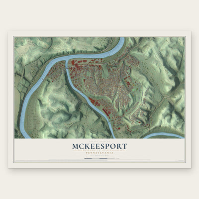 McKeesport, Pennsylvania map print, the full design