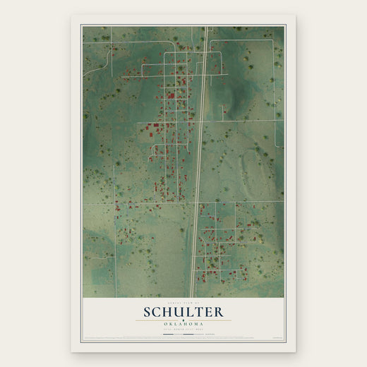 Schulter, Oklahoma map print, the full design
