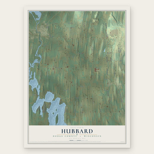Hubbard, Dodge County, Wisconsin map print, the full design