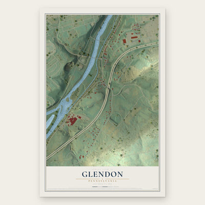 Glendon, Pennsylvania map print, the full design