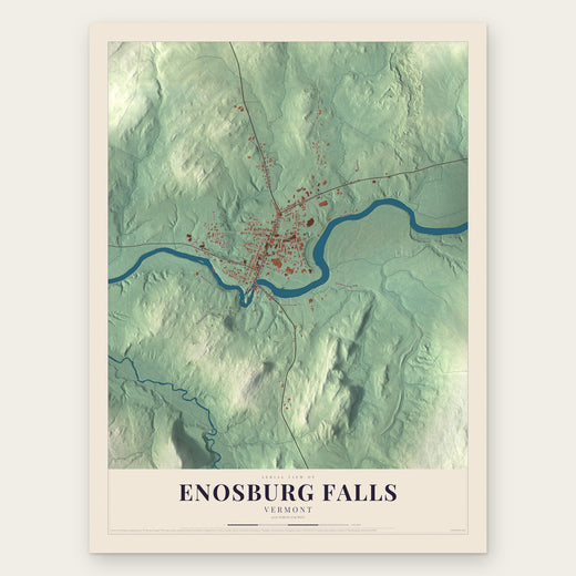 Enosburg Falls, Vermont map print, the full design