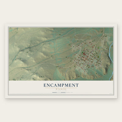 Encampment, Wyoming map print, the full design