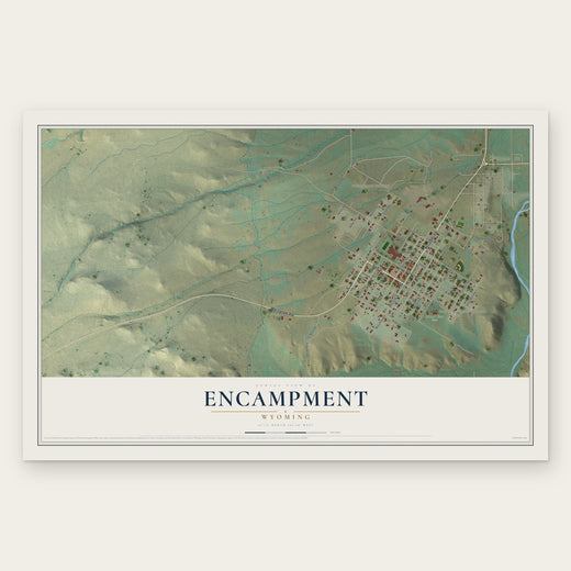 Encampment, Wyoming map print, the full design