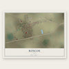 Roscoe, Texas map print, the full design