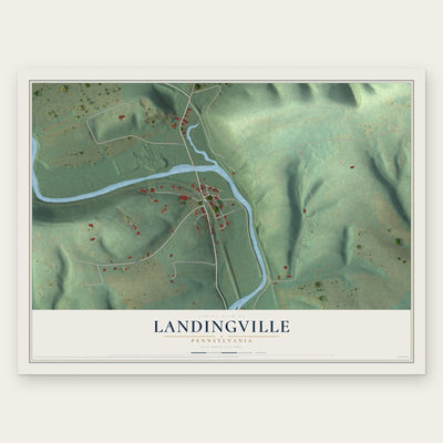 Landingville, Pennsylvania map print, the full design