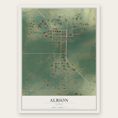 Albion, Idaho map print, the full design