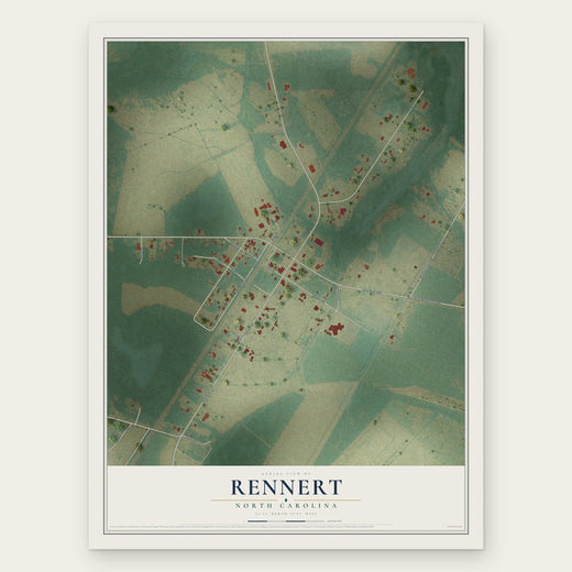 Rennert, North Carolina map print, the full design