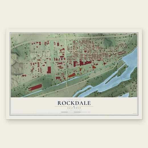 Rockdale, Illinois map print, the full design