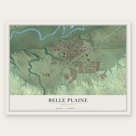 Belle Plaine, Minnesota map print, the full design