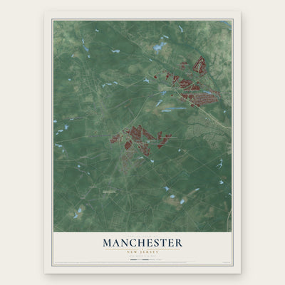 Manchester, New Jersey map print, the full design