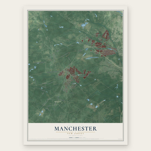 Manchester, New Jersey map print, the full design