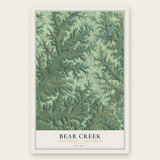 Bear Creek, Sauk County, Wisconsin map print, the full design