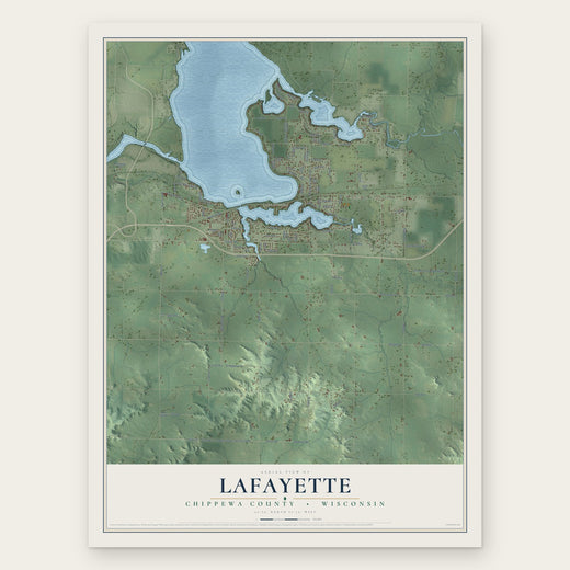 Lafayette, Chippewa County, Wisconsin map print, the full design