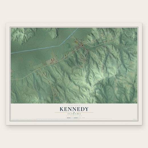 Kennedy, Alabama map print, the full design