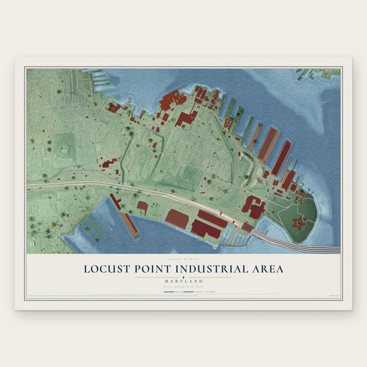Locust Point Industrial Area, Maryland map print, the full design