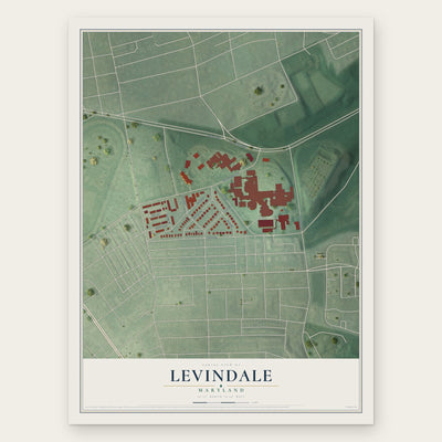 Levindale, Maryland map print, the full design