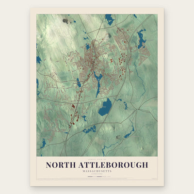 North Attleborough, Massachusetts map print, the full design