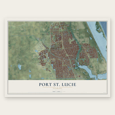 Port St. Lucie, Florida map print, the full design