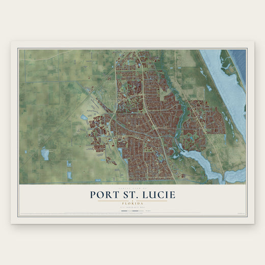 Port St. Lucie, Florida map print, the full design