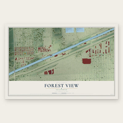 Forest View, Illinois map print, the full design