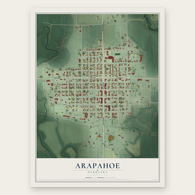 Arapahoe, Nebraska map print, the full design