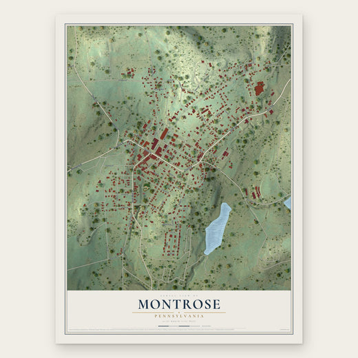 Montrose, Pennsylvania map print, the full design