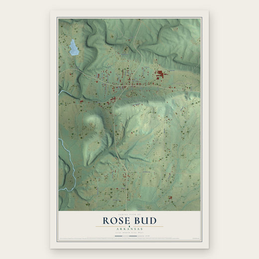 Rose Bud, Arkansas map print, the full design