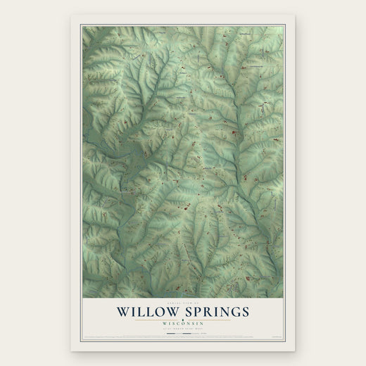 Willow Springs, Wisconsin map print, the full design