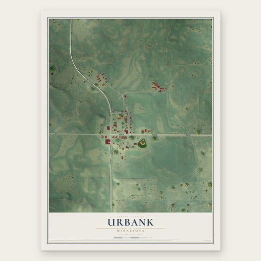 Urbank, Minnesota map print, the full design