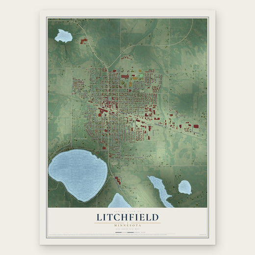 Litchfield, Minnesota map print, the full design