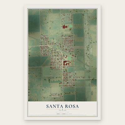 Santa Rosa, Texas map print, the full design