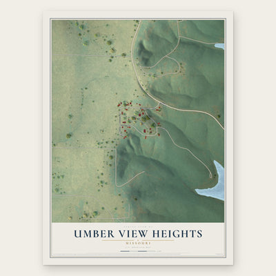 Umber View Heights, Missouri map print, the full design