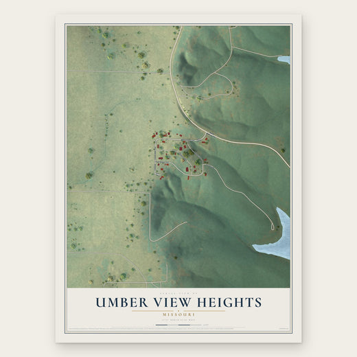 Umber View Heights, Missouri map print, the full design