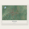 Binger, Oklahoma map print, the full design