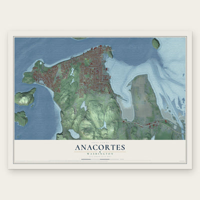 Anacortes, Washington map print, the full design