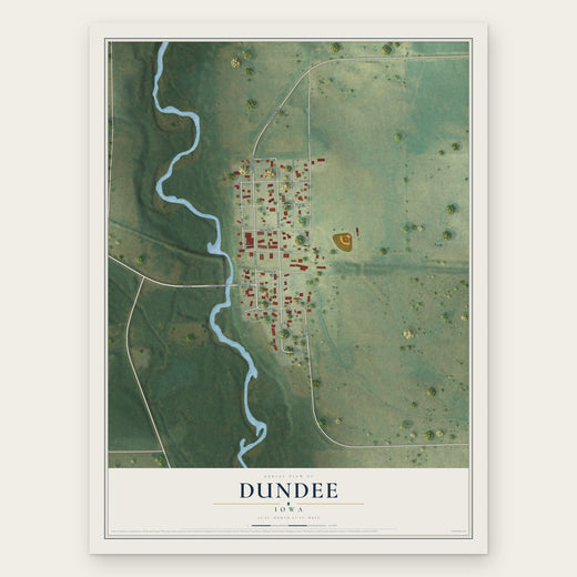 Dundee, Iowa map print, the full design