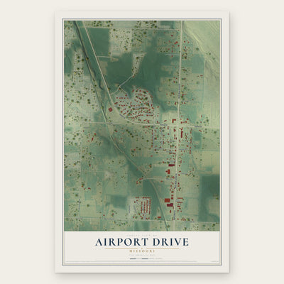 Airport Drive, Missouri map print, the full design