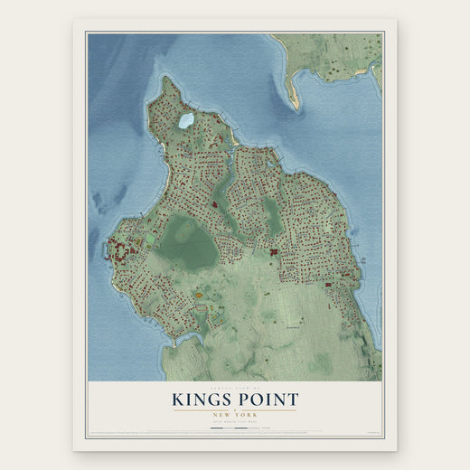 Kings Point, New York map print, the full design
