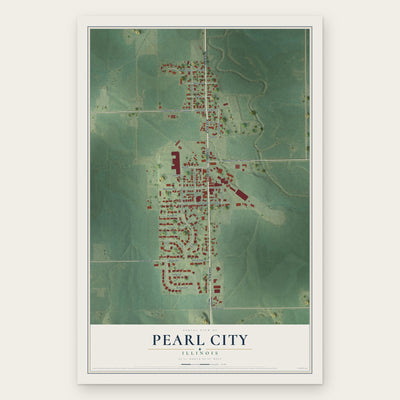 Pearl City, Illinois map print, the full design