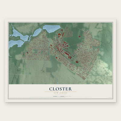 Closter, New Jersey map print, the full design