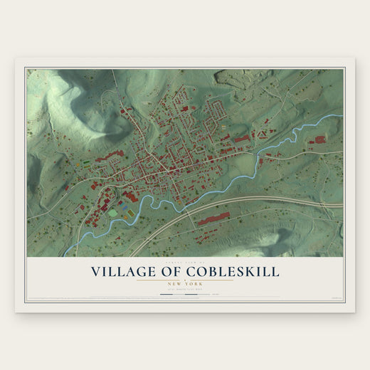 Village of Cobleskill, New York map print, the full design