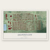 Jacinto City, Texas map print, the full design